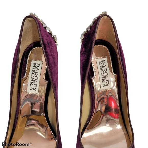 Badgley Mischka  Wine Velvet Sz 6 - Picture 8 of 12